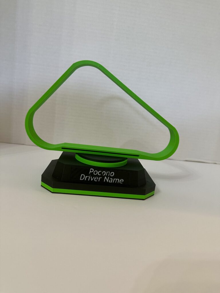 Track outline trophy without league logo